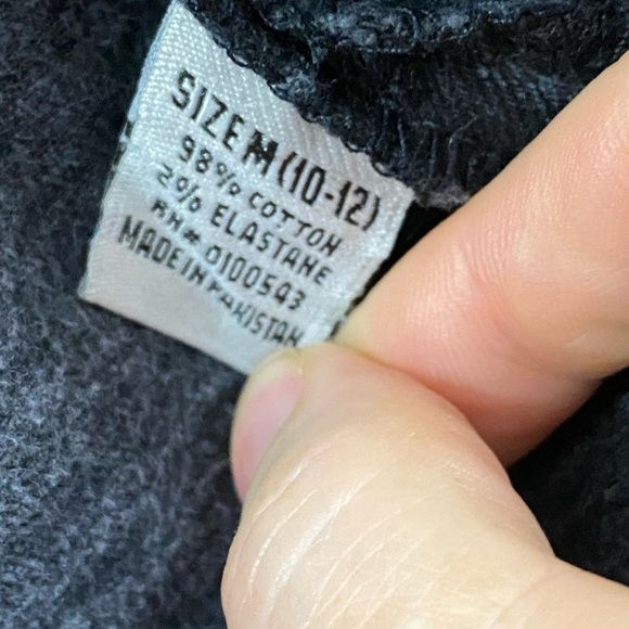 Evolution In Design Girls Size Medium 10/12 Black Denim Patchwork Jacket - Picture 10 of 10